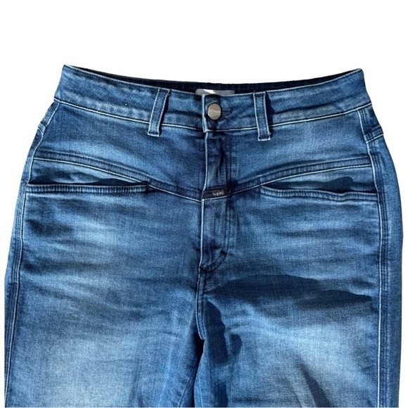 Closed Heritage Pedal Pusher Tapered Cropped Jeans Mid-Blue Size 44 High-Waist - Picture 7 of 16